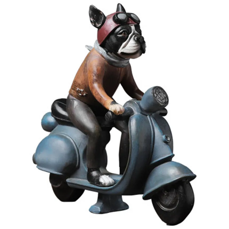 

Nordic Creative Dog Statue Living Room TV Cabinet Office Home Decor Motorcycle Dog Sculpture Crafts