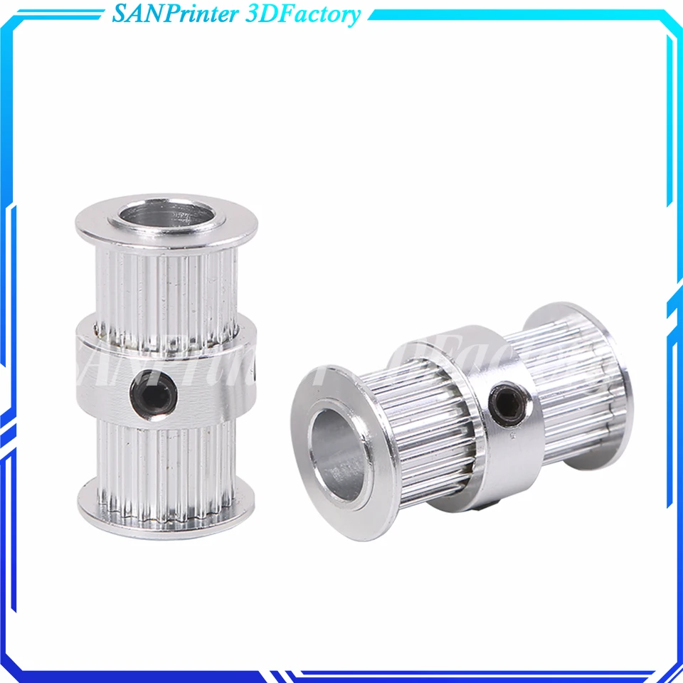 GT2 2GT 20 Teeth Double Head Aluminum Pulley Bore 5mm 8mm timing pulley Width 9mm Timing Wheel for 3D Printer