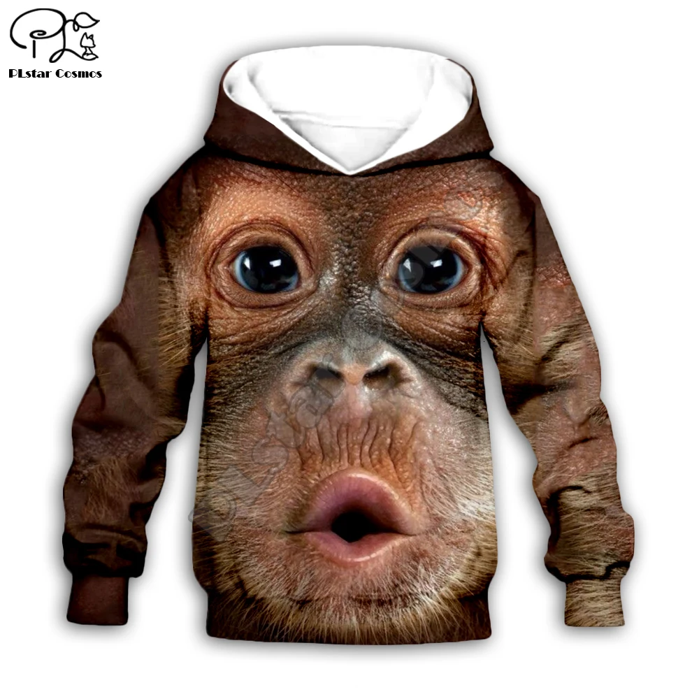 Kids sets 3D Funny Monkey print hoodies children's long sleeve Sweatshirt baby boy girl clothing gift zipper