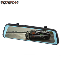 BigBigRoad Car DVR Dash Camera Cam IPS Screen Stream RearView Mirror Video Recorder For Land Rover Discovery 2 4 Defender DC100