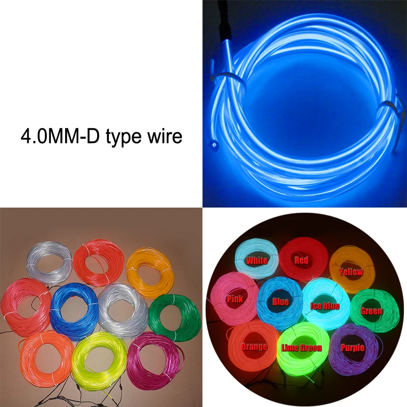 Imagem -06 - Dez Cores de Diâmetro Diferente para a Opção Flexível Neon Led el Fio de Alta Qualidade el Fio Luz Néon 100 Metro