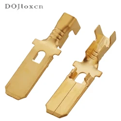 20 Pcs 7114-2630 Brass Tinned 6.3 MM With Window Automotive Connector Male Wiring Terminal