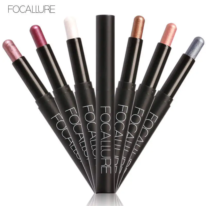 FOCALLURE 12 Colors Eyeshadow Sticker Cosmetics Shadows Pencil Eyeliner Highlighter Shimmer Pigment Professional Female Makeup