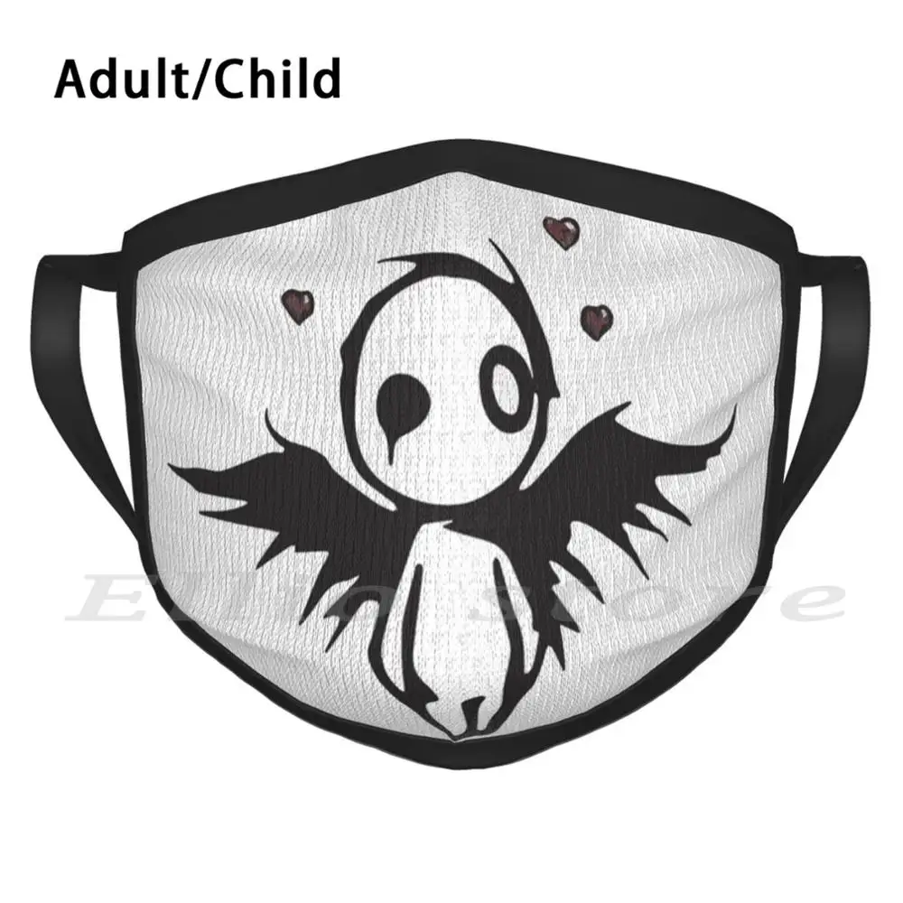 Emo Love Angel Funny Print Reusable 1625 Scarf Face Mask Gothic Goth Angel Love Peace Music Musical Emocore Hardcore Band