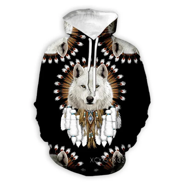 Nativo lobo indiano impressão 3d causal vestuário moda masculina mulher agasalhos crewneck hoodies plus size S-7XL harajuku homem hoodies