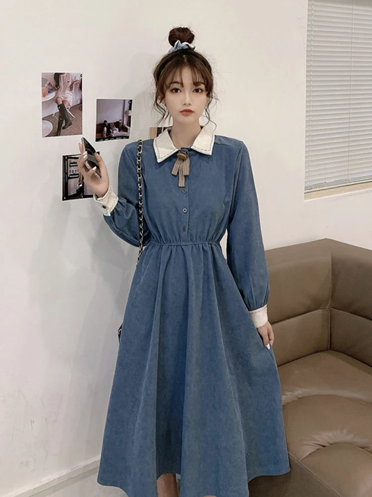 Fairy Vintage Dress Women Autumn Long Sleeve Retro French Elegant Dress  Female Casual Party One-Piece Dress Korean 2021 Autumn - AliExpress  200000345