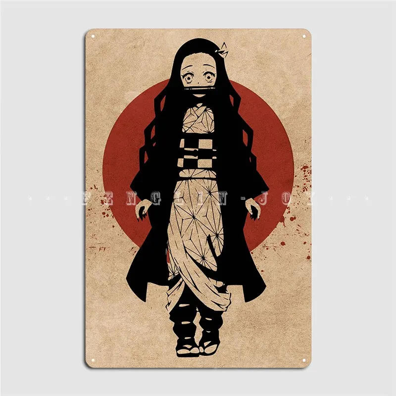 Nezuko Demon Slayer Metal Sign Club Party Garage Club Funny Poster Tin Sign Poster