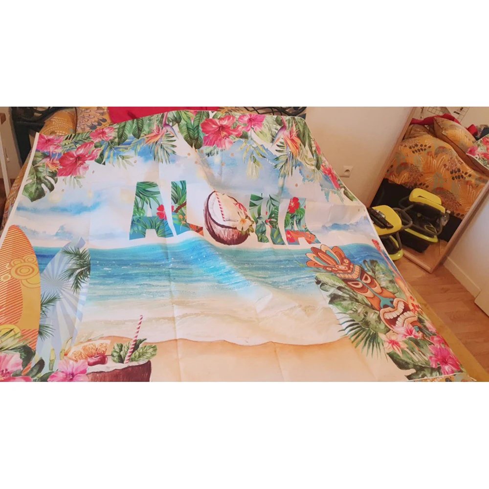 الصيف ألوها لو خلفية للحفلات الاستوائية هاواي شاطئ صور خلفية الصيف استحمام الطفل حفلة عيد ميلاد ديكور