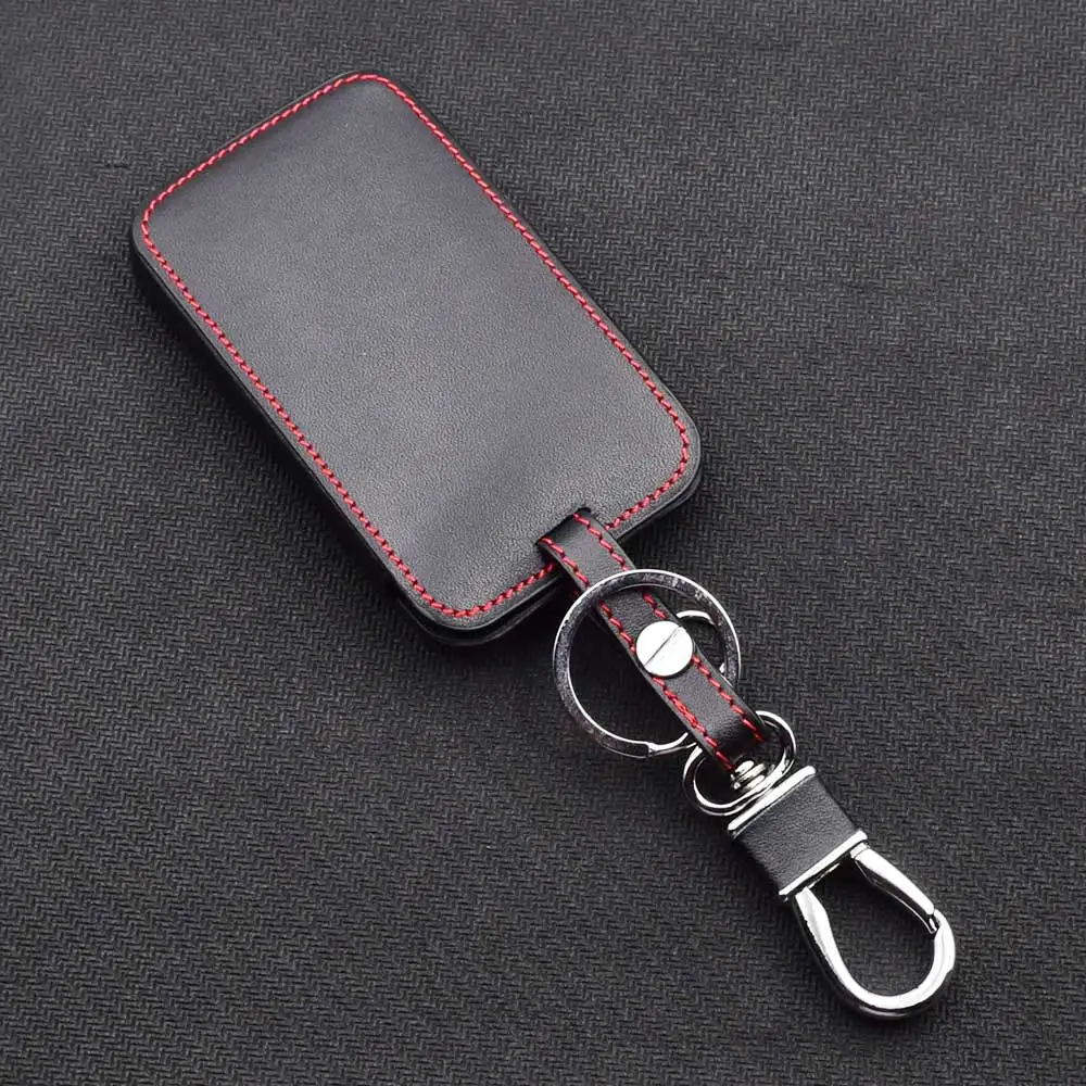Leather Car Key Case For Renault Laguna Espace 2 Buttons Smart Keyless Remote Fob Protection Cover Keychain Bag Auto Accessories