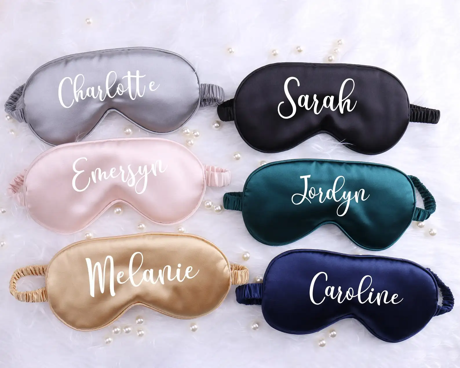 Personalized Satin Sleeping Mask Your Custom Name Bachelorette Hen Party Favors Bridesmaid Birthday Sleepover Customized Gifts