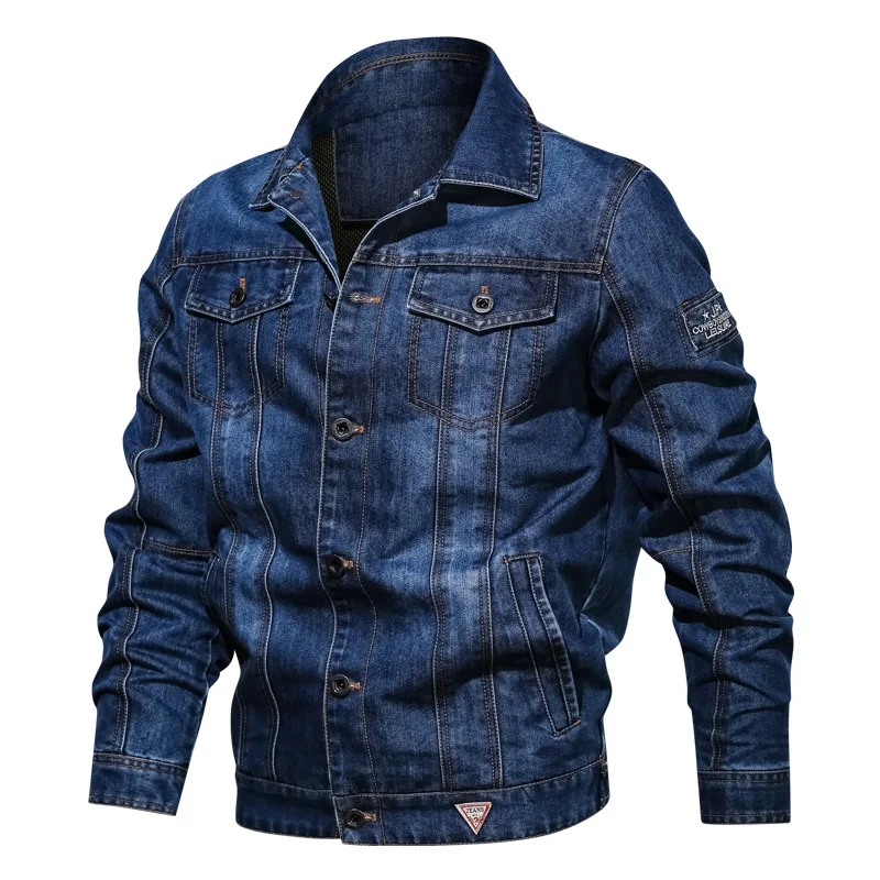 Men\'s Solid Denim Jacket 2023 Spring Autumn Casual Slim Fit Bomber Jackets Male Jean Jacket Outwear Male Cowboy Plus Size 4XL