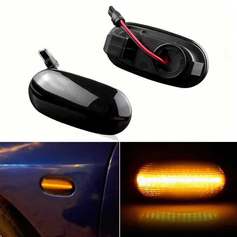 

2Pcs Dynamic Side Marker Turn Signal Sequential Blinker indicator Lights For Mitsubishi Mirage Legnum Pajero Gelent 1998-2005