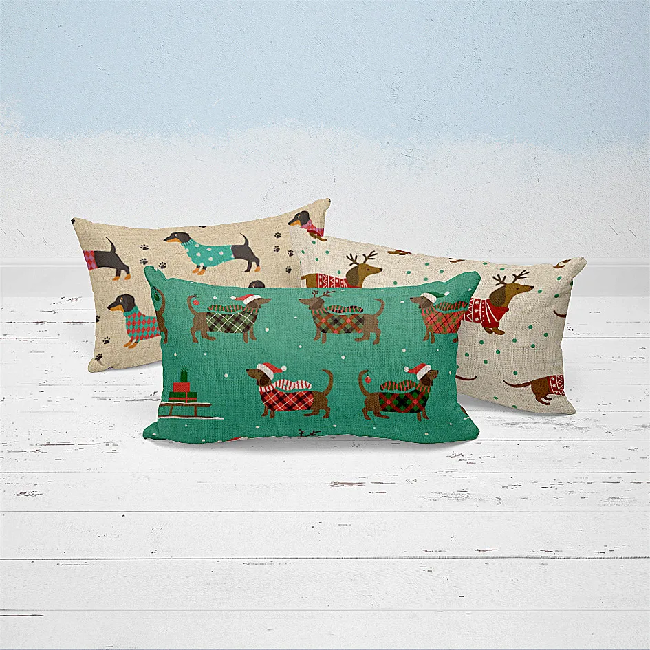 Dachshund Sausage Hot Dog Housse De Coussin Cojin 30x50 Children Cushion Cover Rectangular Pillow Case Ornamental Living Room