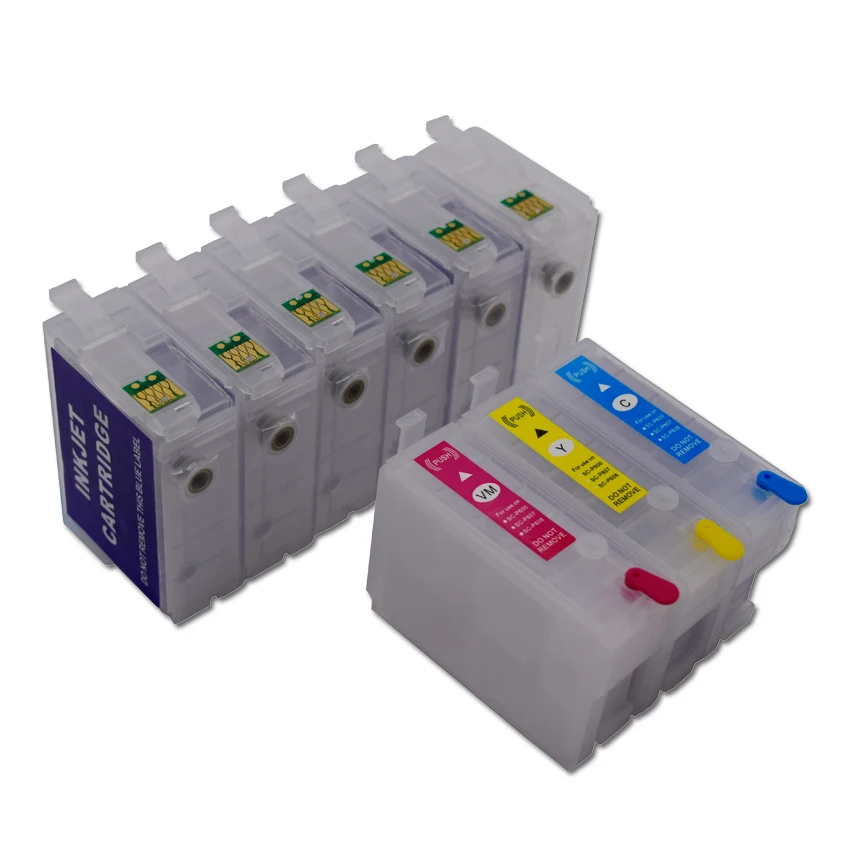9 Pieces/Lot With ARC Chip Surecolor Refillable Ink Cartridge For Epson P600 T7601 T760 760 For Epson SC-P600 Printer