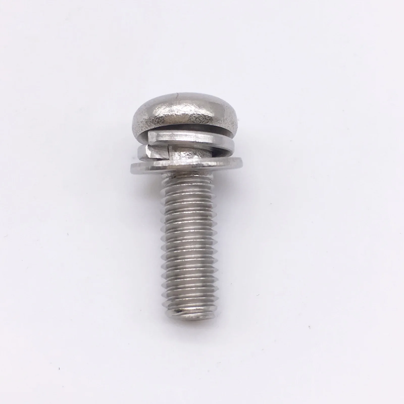 Wkooa M5 SEMS Machine Screw Phillips Driver Pan Head With Plain And Spring Washers Attached