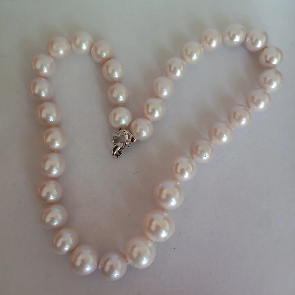 

100% NATURE FRESHWATER ROUND PEARL chocker NECKLACE-AA+ 11.5-14 mm pearl GOOD luster