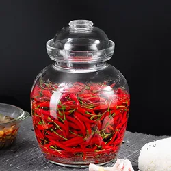 1500/2500 ml Thicken Glass Pickle Jar Home Pickling Pickles Container Kitchen Accessories Kimchi Jars Pickled Storage Tank Gifts