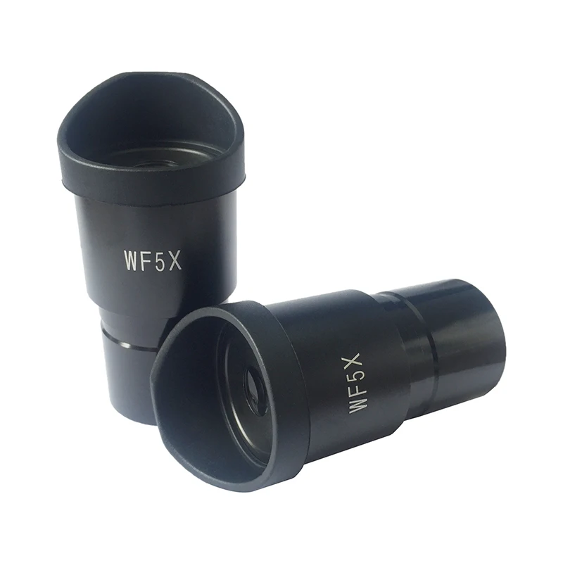 Pair Wide Field Eyepiece Optical Lens for Stereo Microscope with Mounting Diameter 30mm or 30.5mm Rubber Eye Cups WF5X WF10X