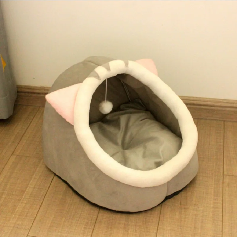 Warm Soft Cat Bed Winter Warm House Cave Pet Dog Soft Nest Kennel Kitten Bed House sacco a pelo per cani di piccola taglia media forniture