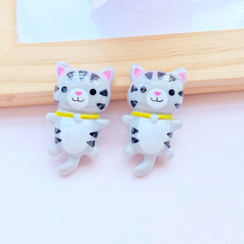 12Pcs New Cute Little Cat Series posteriore piatta Cabochon Scrapbooking Hair Bow Center abbellimenti accessori fai da te