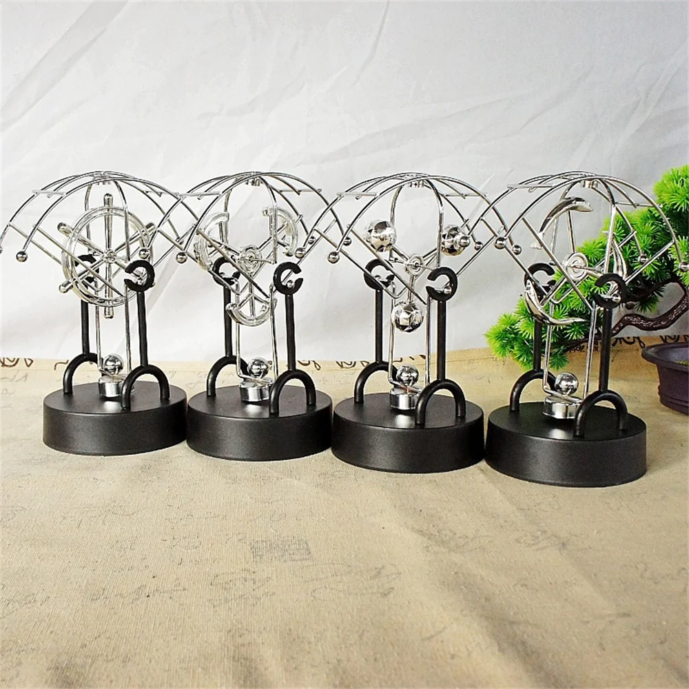 Metal Perpetrator Magnetic Perpetual Motion Newton Pendulum Metal Chaotic Pendulum Newton\'s Cradle Craft Toy Home Decoration