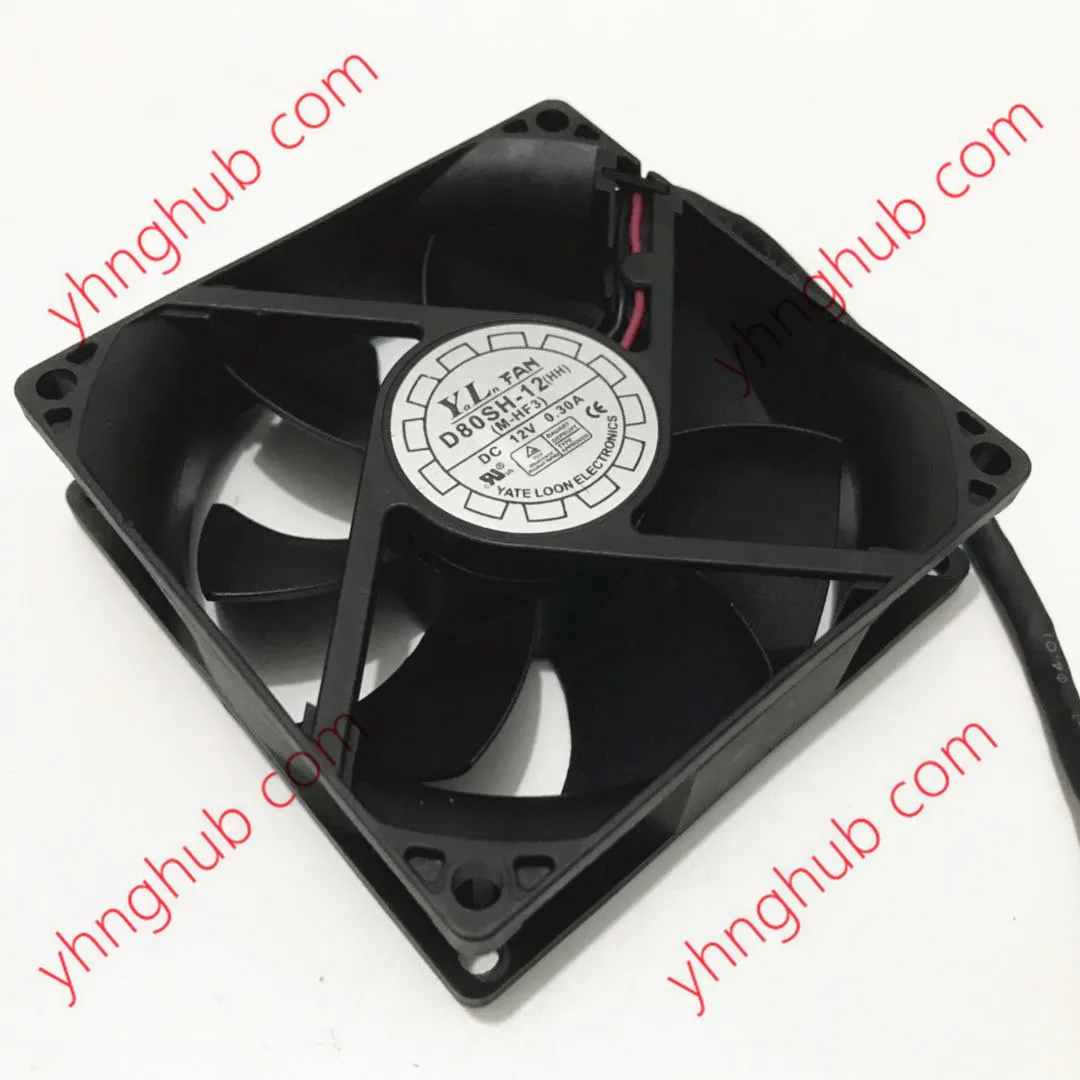 

YALN FAN D80SH-12 DC 12V 0.30A 80x80x25mm 2-Wire Server Cooling Fan