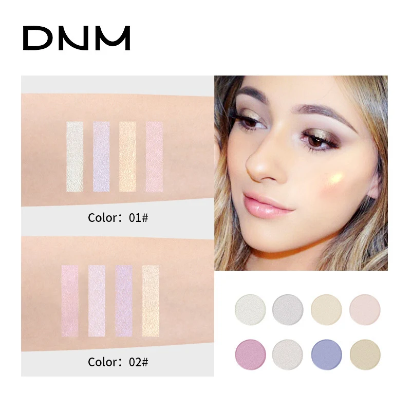 DNM 4 Colors New Facial Makeup Natural Glitter Eyeshadow Palette With Brush Shimmer Highlighter Face contour Nude Cosmetic TSLM2