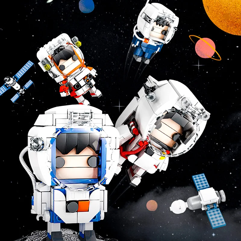 Aerospace Series Building Blocks Space Station Astronaut Figure Bricks Rocket Launch Base Astronaut Scientist Model Kids Toy