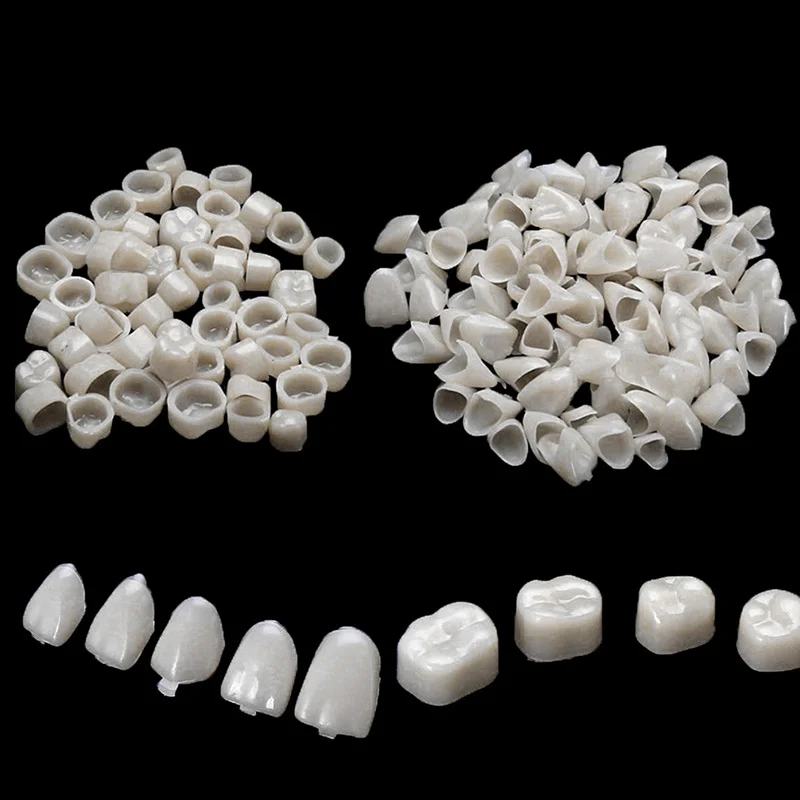 

100pcs/Lot clareador Dental Teeth Veneers Ultra Thin Whitening Resin Molar Anterior Temporary Crown Porcelain Material Oral Care