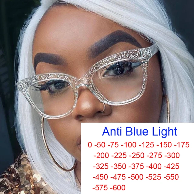 Gafas Transparentes Para Miopia Para Mujer Anteojos Correctivos Con Marco De Brillo De Lujo Antiluz Azul Reduccion De Reflejo Gafas Para Leer AliExpress