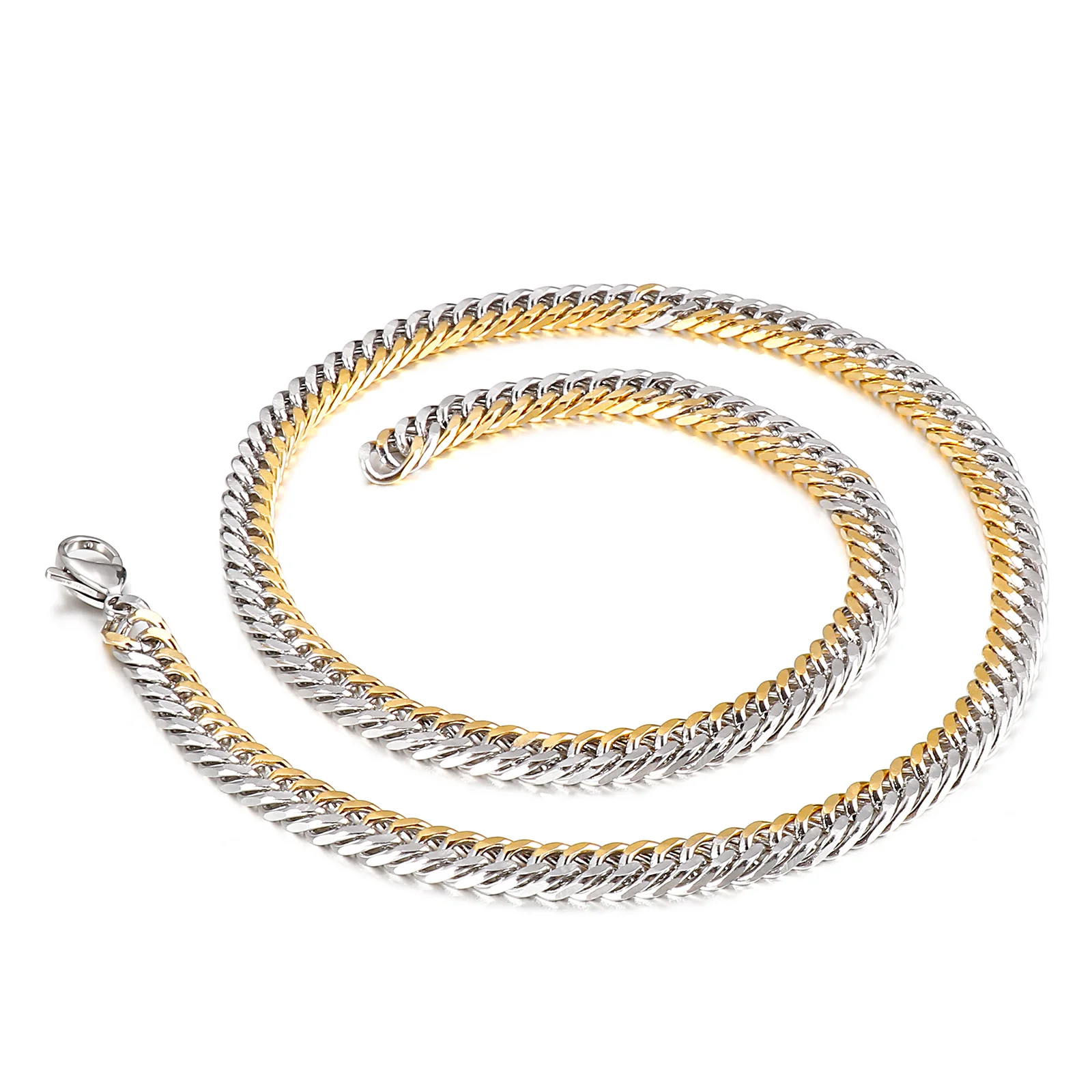 

Trendy Stainless Steel Splicing Chain Arrow Necklace for Men Women Simple Party Accessories Chunky Choker Rock Polished Jewlery