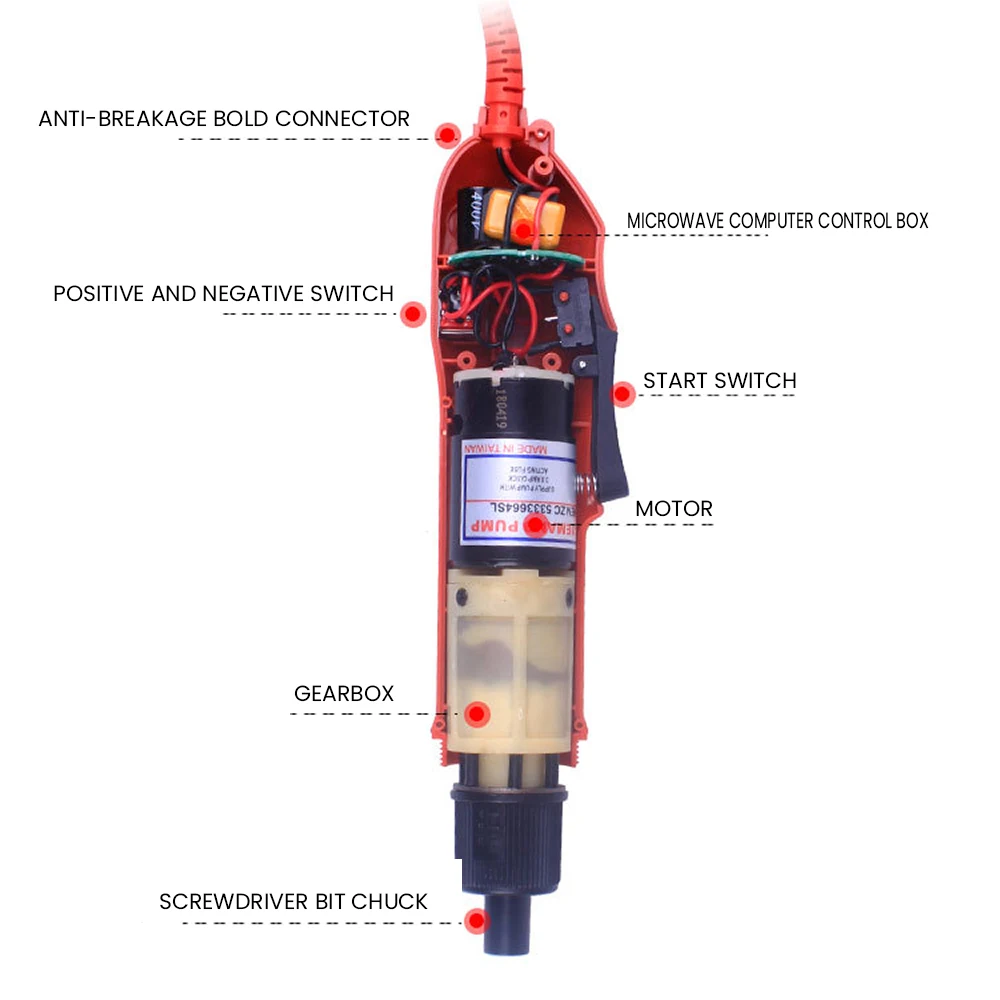 220V Wired Electric Screwdriver Precision Torque Setting Household Small Screw Driver Workshops Repair Power Tools Hex 6.35mm