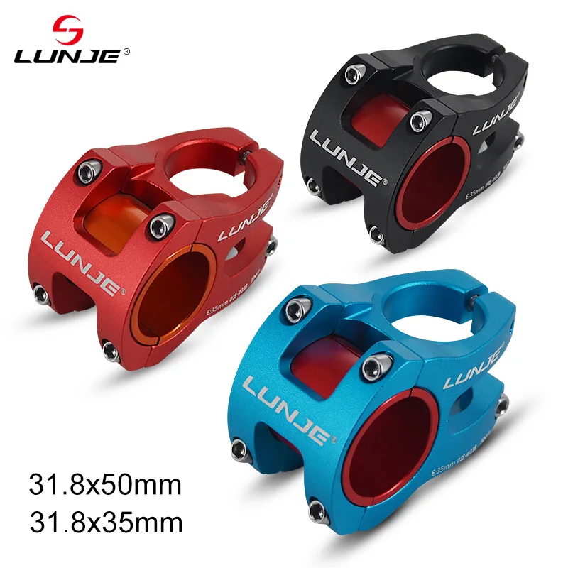 

LUNJE-Aluminum Alloy Short Stem for Downhill Mountain Bike Handlebar, High Strength Racing Bicycle Stem, 31.8*35mm, 50mm