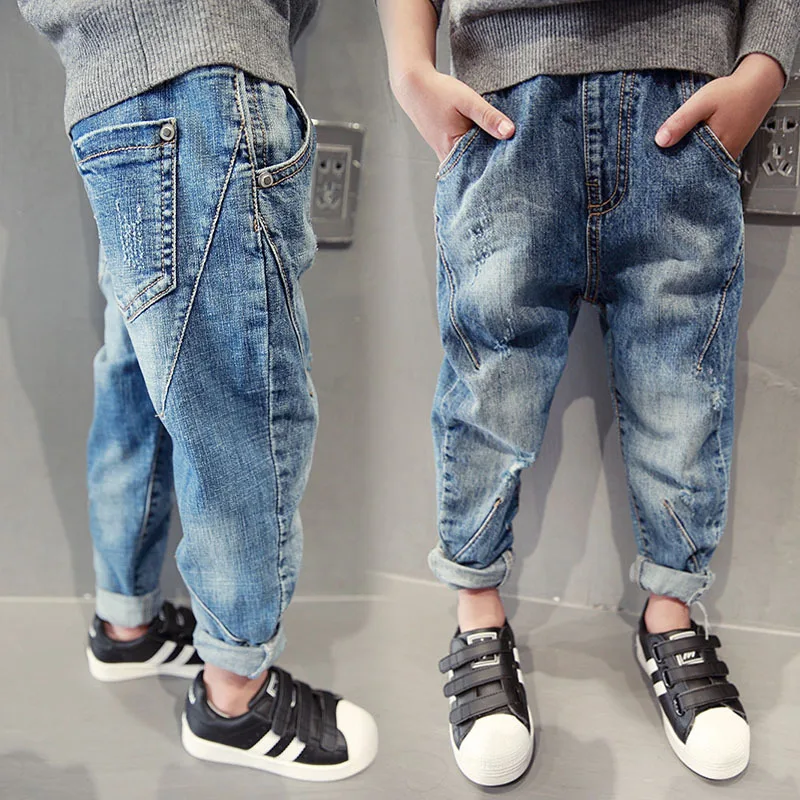 

Boys' jeans Children Korean version, big pp, loose stretch trousers, Spring and Autumn thin, harem pants