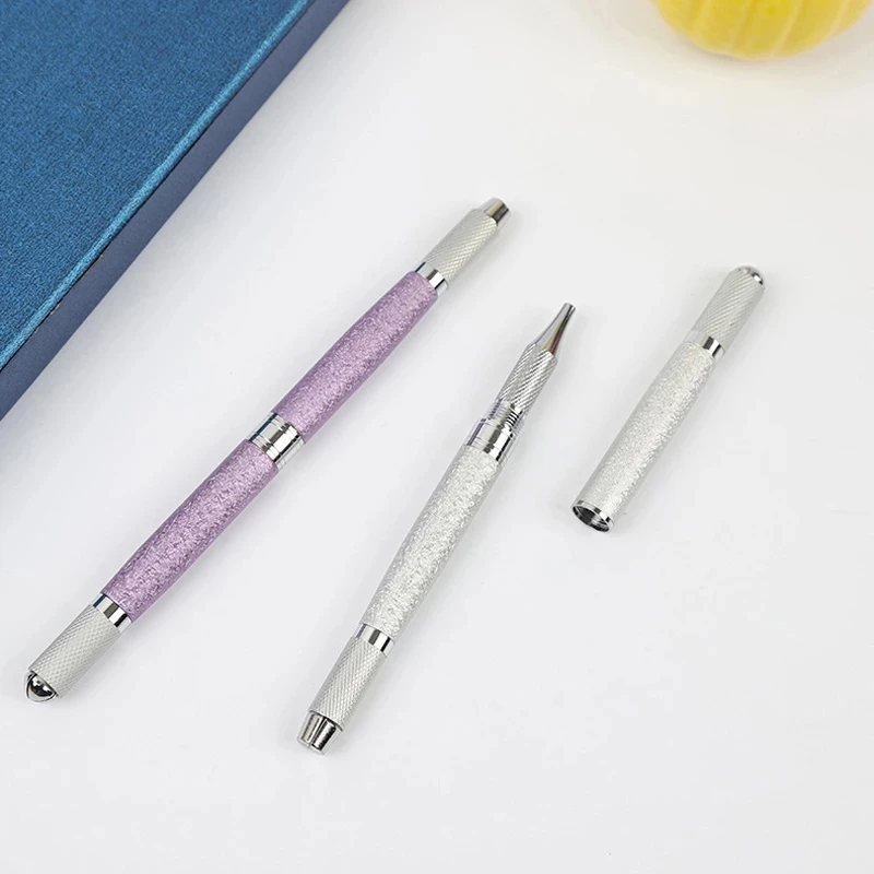 New Dual Head Manual Pen Matte Triple Use Eyebrow Floating Microblading Permanent Makeup Embroidery Pen For All Kind Needles