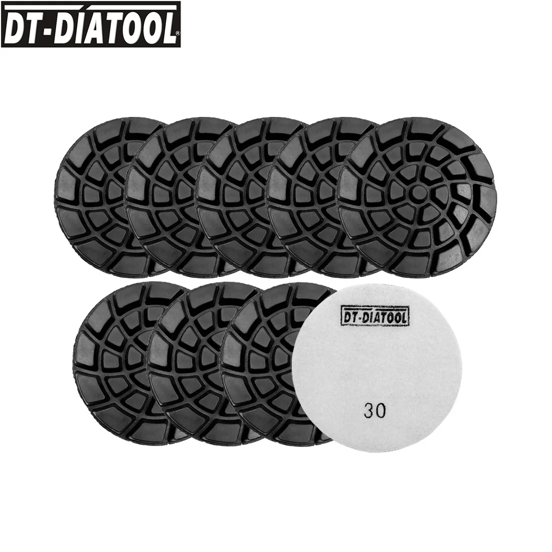 DT-DIATOOL 9pcs/set Dia 100mm/4inch Diamond Resin Bond Concrete Polishing Pads Nylon Backed Cement Floor Renew Sanding Discs