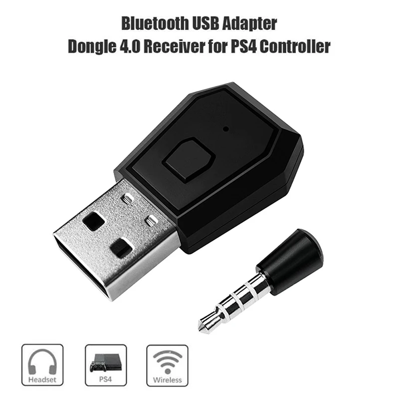 VAORLO PS4 USB Bluetooth Adapter untuk PS4 Gamepad Game Controller Konsol Headphone Nirkabel Dongle Bluetooth Transmiter dengan MIC