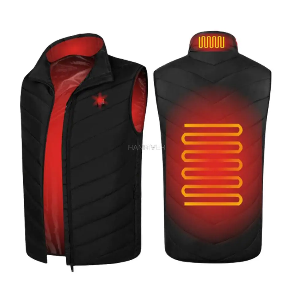 

Winter Outdoor Men Heating Vest Sleevless Jacket Travel Heating Vest Control Temperature Warm Hunting Jacket