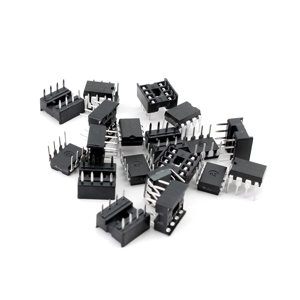 20-50pcs NE555 IC 555 & 8 Pin DIP Sockets (10 each) ic ne555 and Sockets DIP8 diy for arduino starter kit