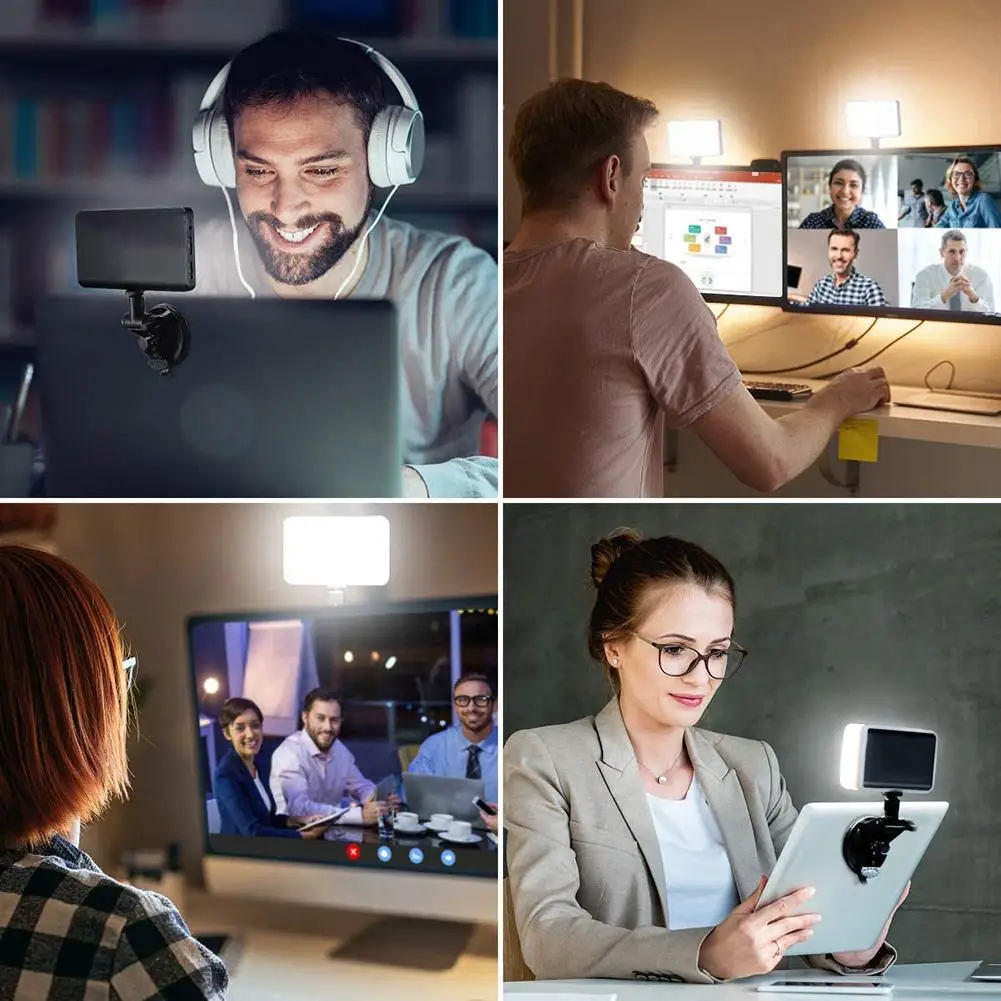 Luz de led para transmissão de vídeo ao vivo, 2500k-6500k, recarga 5w para smartphone, tablet, notebook, mini vlog, luz de preenchimento para vídeo de selfie