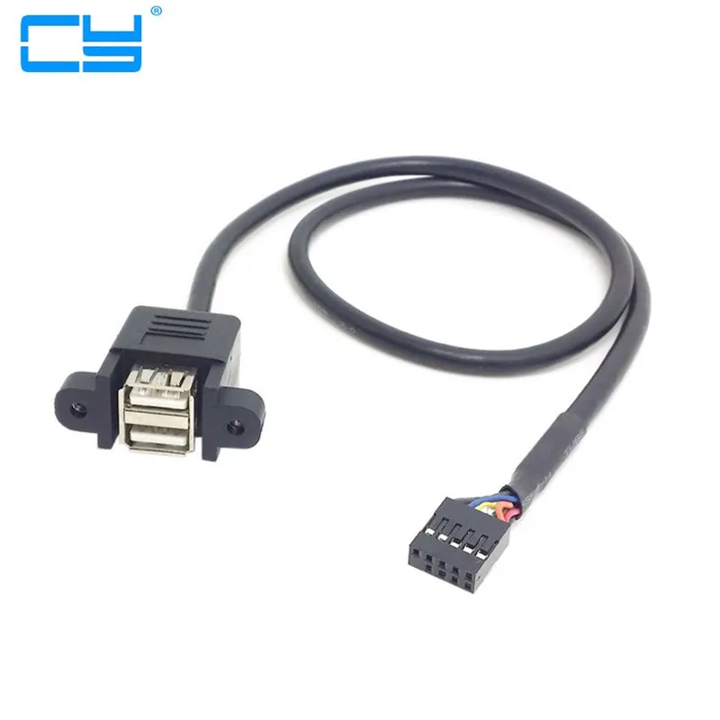 

Stackable Dual USB 2.0 Type A Female to Motherboard Header 9Pin Cable 0.5m 50CM 0.3m 30cm