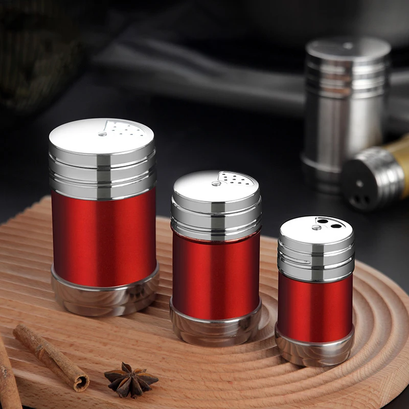 Stainless Steel Jars For Spices Waterproof And Moistureproof Kitchen Supplies Salt Shaker And Pepper Shaker kitchen Accessories