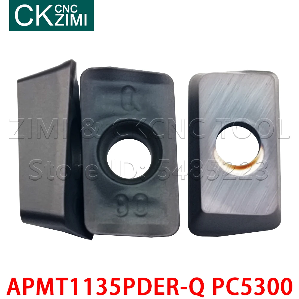 APMT1135PDER-Q PC5300คาร์ไบด์มิลลิ่งใบมีดPVD Face Milling Cutter APMT 1135 PDER IndexableกลึงCNCเครื่องมือ