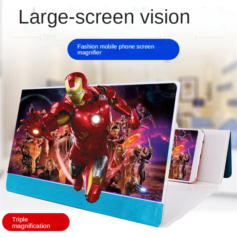 Polegada 3d Tela do Telefone Móvel Lupa hd Amplificador de Vídeo Suporte e Suporte do Telefone Portátil Universal Smartphone 8