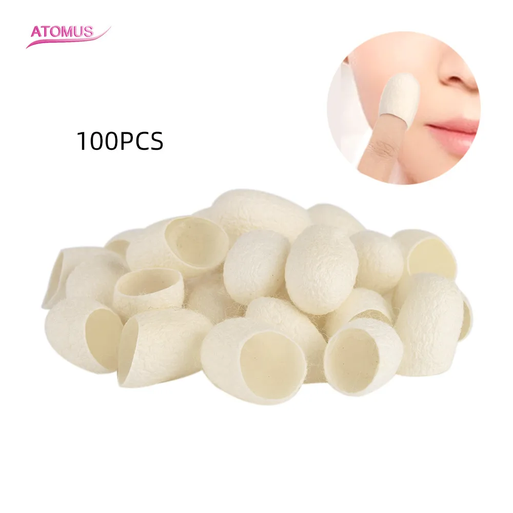 100 buah sutra alami organik Cocoons bola Silkworm perawatan kulit wajah Scrub pemurni jerawat Anti Penuaan pemutih alat Makeup