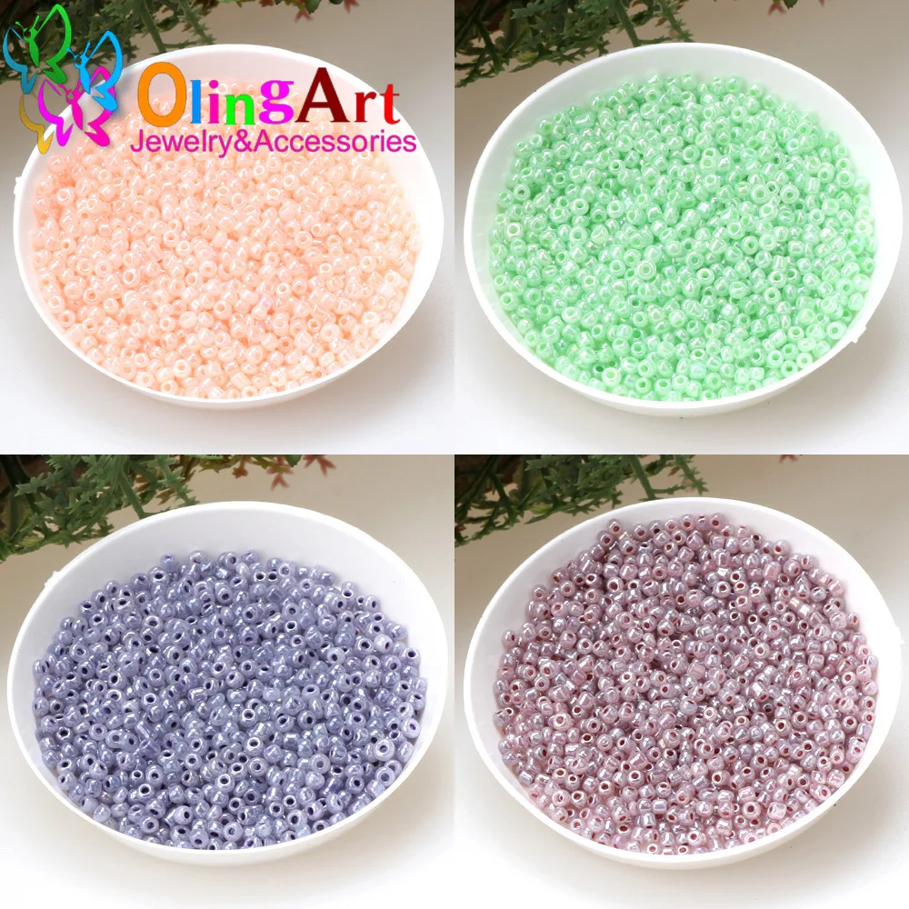 Olingart 1000 peças 2mm pingente multicolorido venda de contas de semente de vidro pulseira diy colar para fazer jóias acessórios artesanais