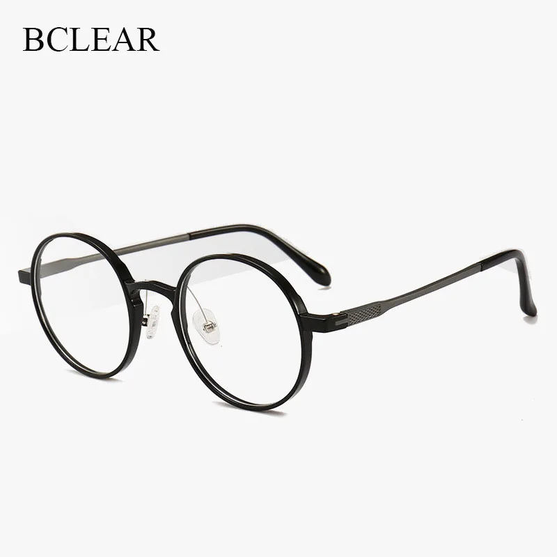 BCLEAR 2019 New Arrival Plastic Steel Classic Vintage Glasses Frame Students Light Retro Flat Round Optical Eyeglasses Frames