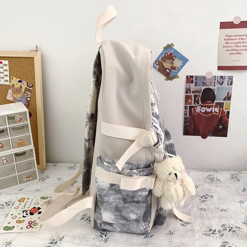 Fashion Women Backpack Kawaii Girls Schoolbag for Teenager Bookbag Cute Canvas Shoulder Bag Female Travel Mochila