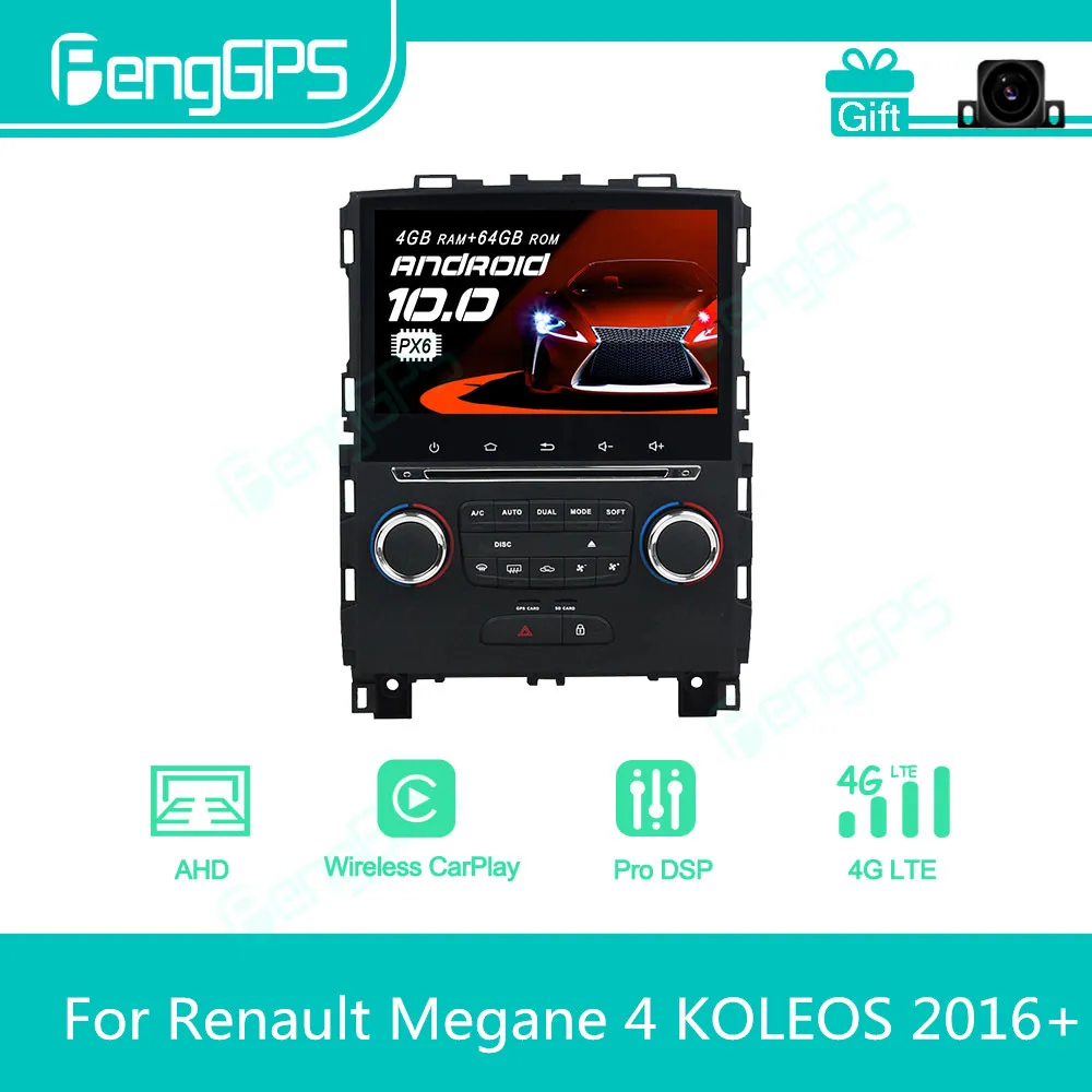 For Renault Megane 4 KOLEOS 2016+ Android Car Radio Stereo Multimedia DVD Player 2 Din Autoradio GPS Navigation PX6 Unit Screen