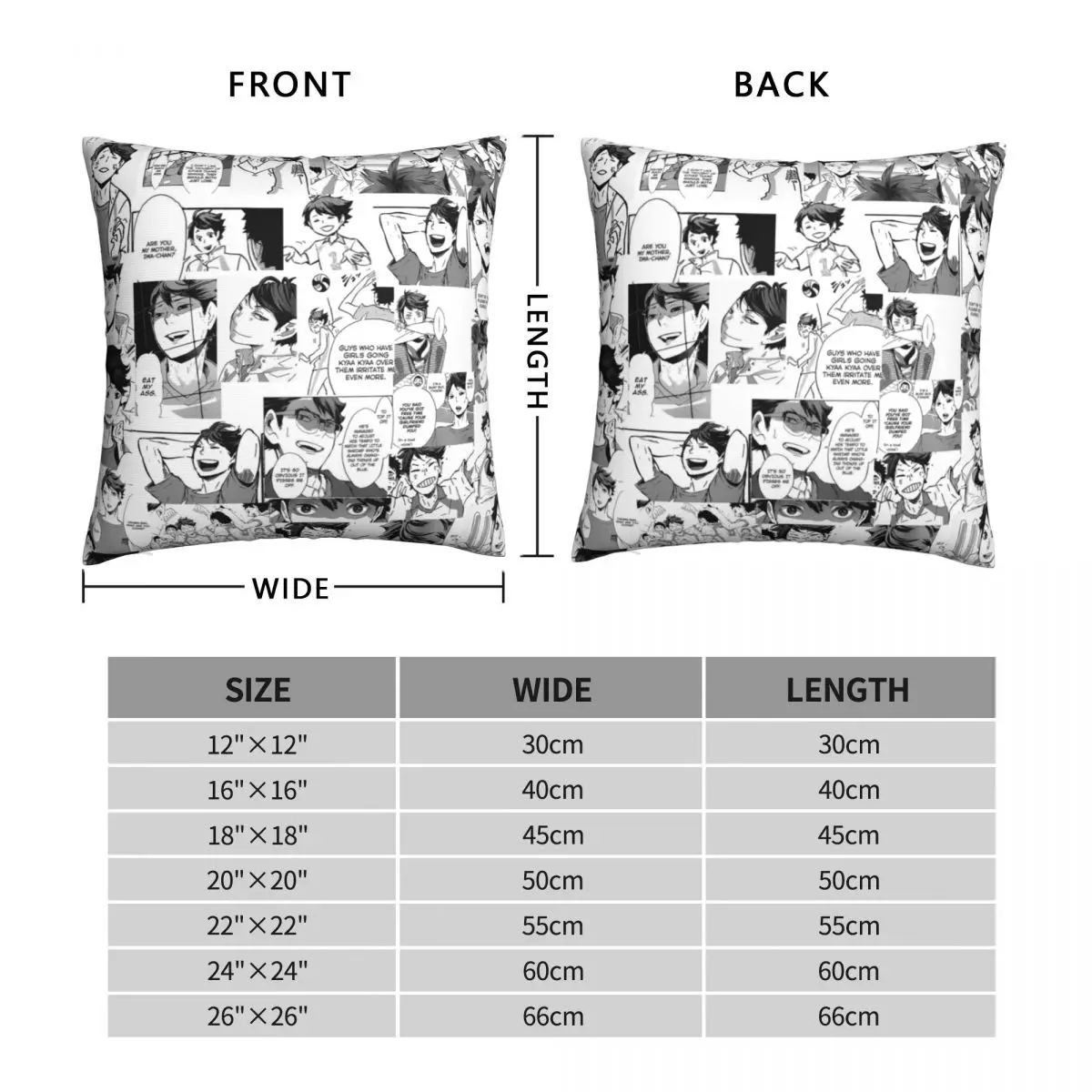 Oikawa Tooru Collage Haikyuu Square Pillowcase Polyester Linen Velvet Zip Decor Throw Pillow Case Bed Cushion Cover